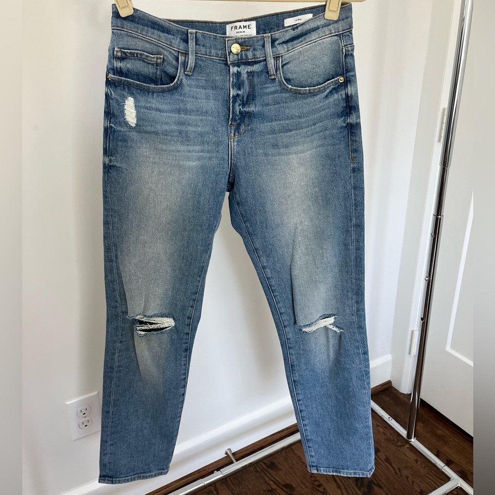 Medium Wash Frame Le Boy Jeans